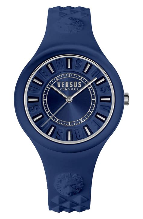 versus versace embossed silicone-strap watch|versus by versace for women.